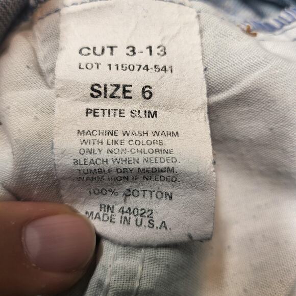 Vintage Moda Intl Jeans Womens 6 Petite Slim Light Wash USA Classic 90s Denim - Picture 4 of 10